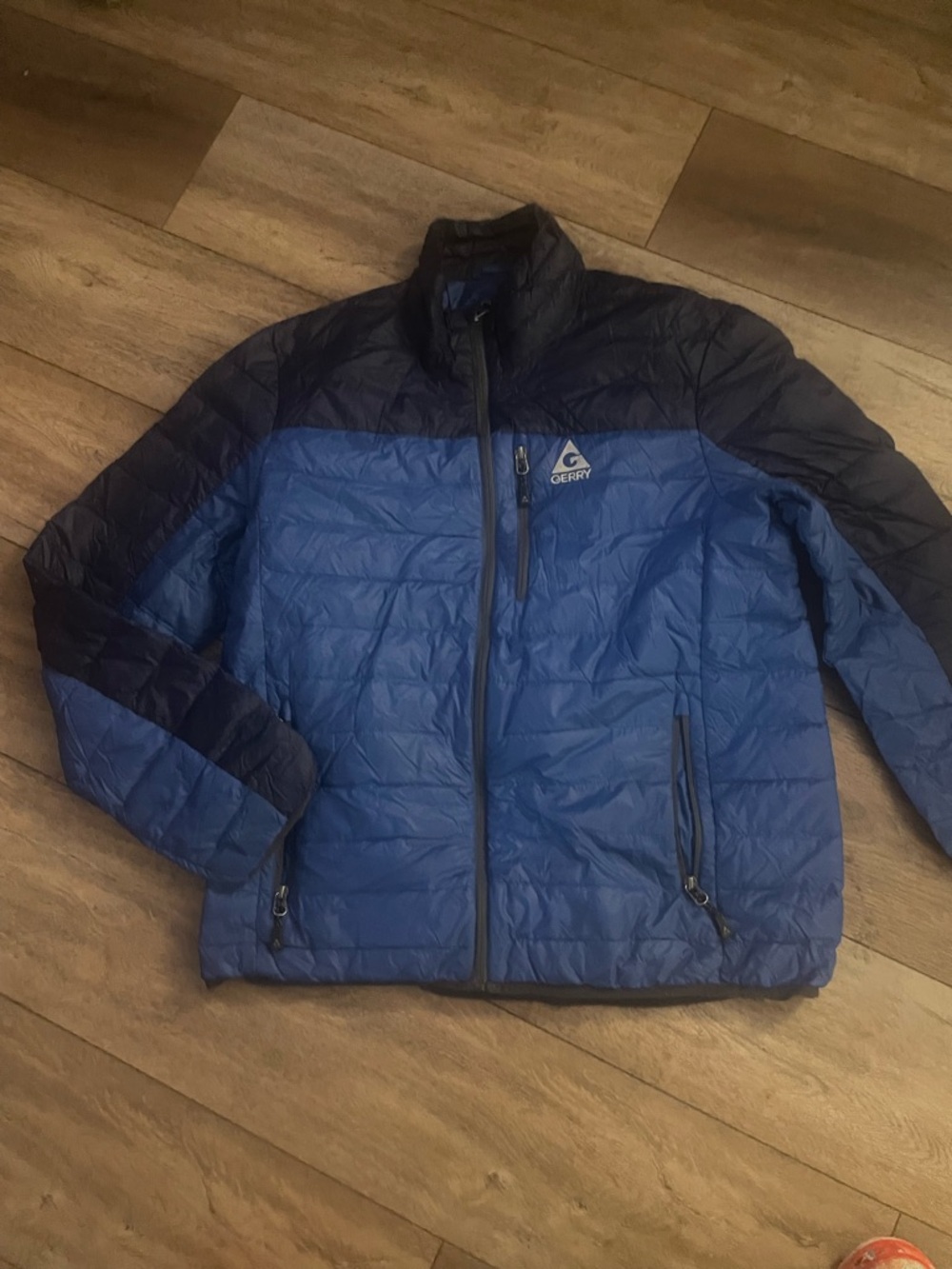 Gerry Weber Men's Blue and Black Quilted Puffer Jacket